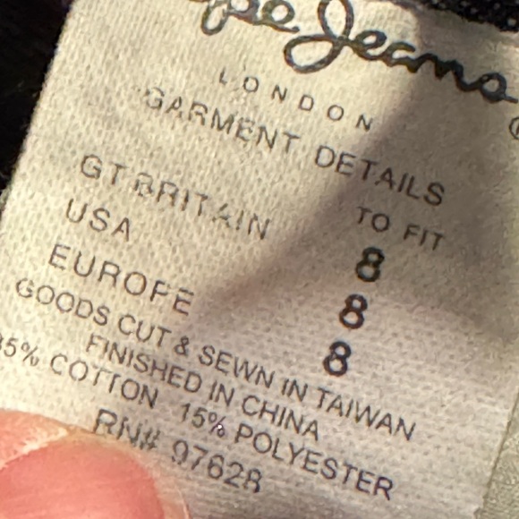 Pepe Jeans Denim Shorts Size 8 Embroidered Pockets Eagle Graphic Streetwear Y2K - Picture 4 of 4